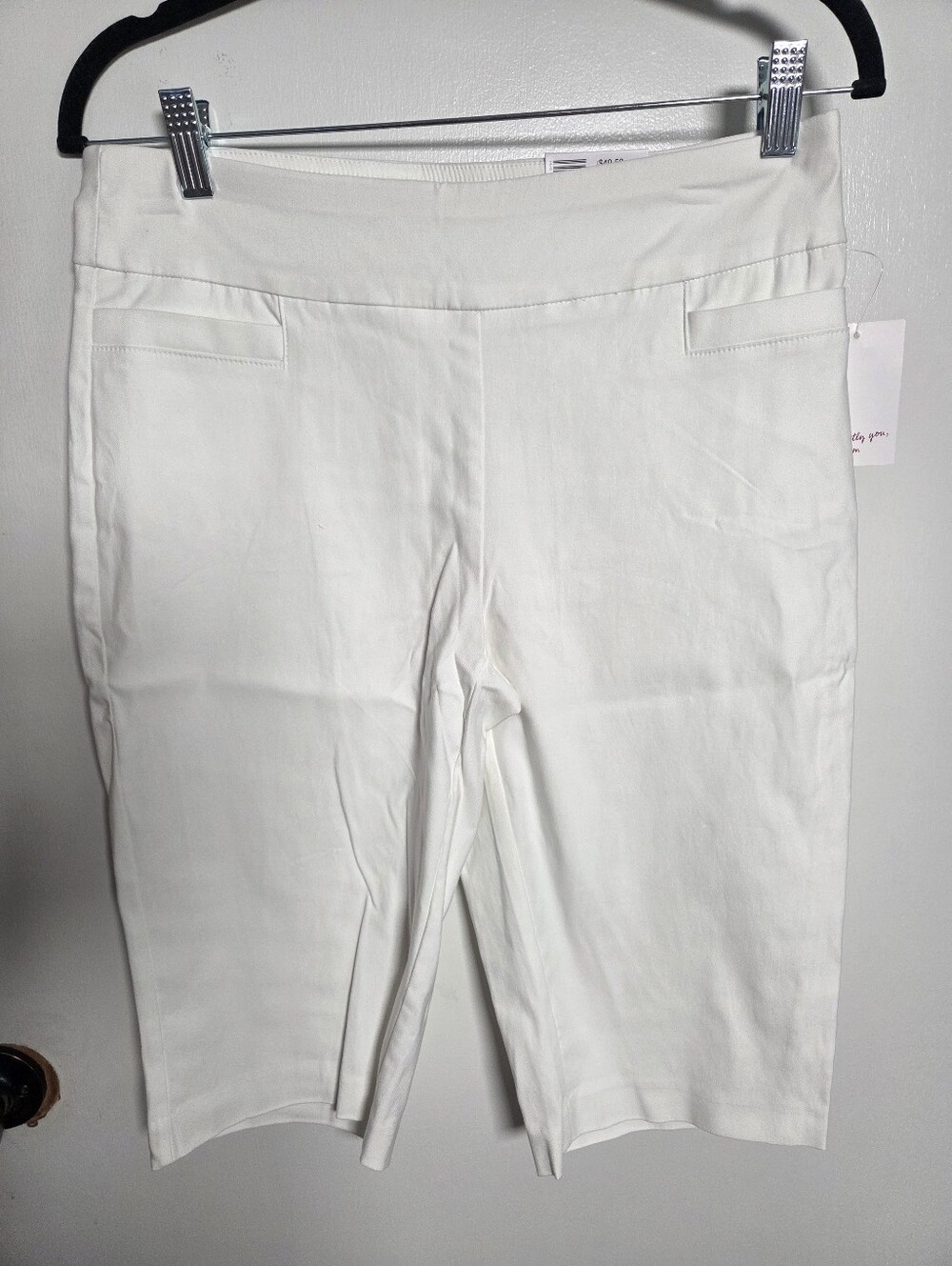 Kim Rogers Womens Millennium Tummy Control Bermuda Shorts white Size 6p NWT